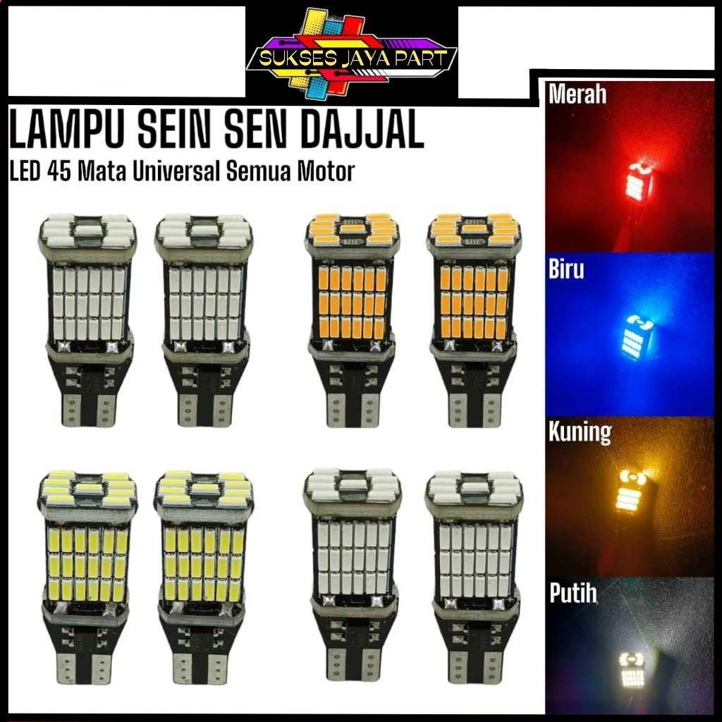Lampu Sen Dajjal Sepasang Sein Dajjal motor 45 LED Senja T10 Super terang Universal Semua Motor sjp