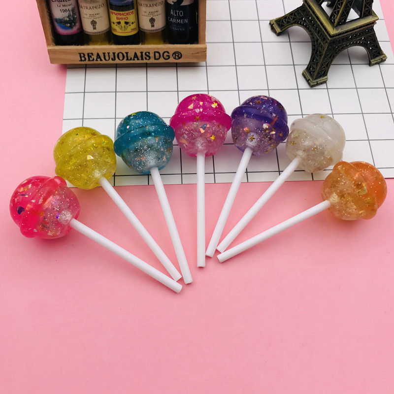 

10pcs Resin New Hot Selling Colorful Glitter Round Lollipop for Crafts Making, Scrapbooking, Jewelry Accessory DIY