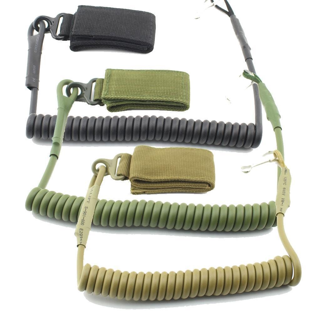 

Molle rope lanyard gun tool military Airsoft coil sling handgun shooting hunt pistol strap backpack bag elastic belt spring