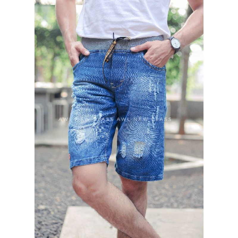 CELANA PENDEK PRIA||RIP JEANS SOBEK