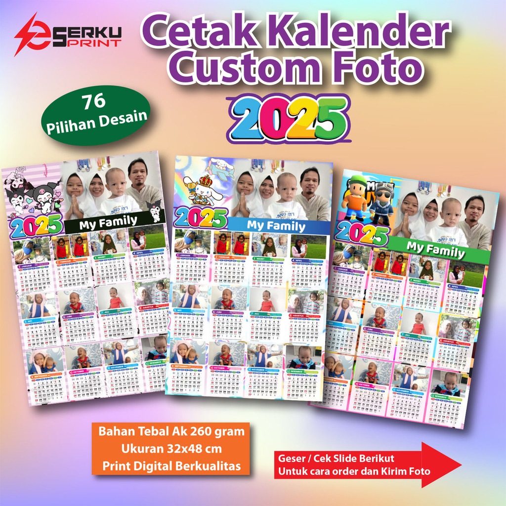 

(BISA COD) Kalender Foto 2025 (CUSTOM) - 13 FOTO KUALITAS TERBAIK - 76 Pilihan Tema Kartun