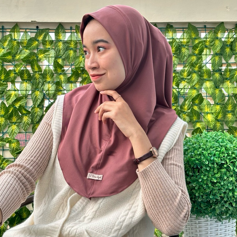 mcl collection Jilbab Bergo Alya Hijab Daily Jersey Premium Nonpad bahan adem warna pastel basic kha