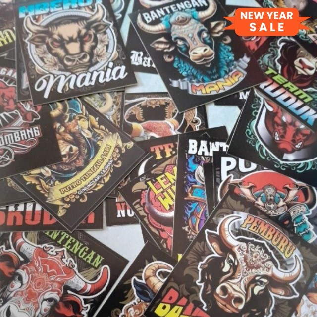 

stiker sruduk ( 10 pcs ) stiker bantengan/stiker mberot/ bantengan viral