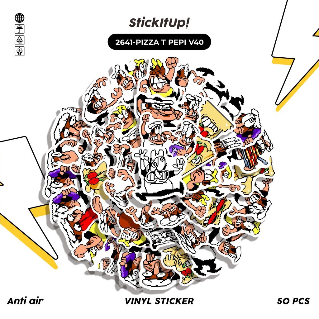 

COD✨ 50 Pcs Stiker PIZZA T PEPI V40 Lucu Anti Air Untuk Dekorasi Notebook Sepeda Skateboard Handphone DIY