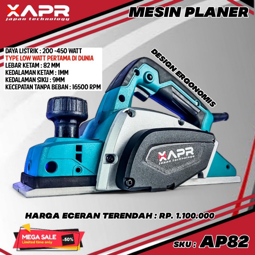 APR JAPAN Mesin Planer Planner Serut Ketam Sugu Pasrah Kayu Triplek Papan AP82 Premium Box Besi [ATS