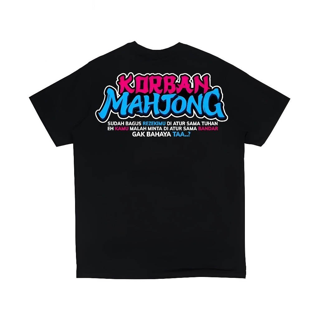 Kaos KORBAN MAHJONG Kaos distro mahjong ways kaos pria kata kata mahjong motif terbaru