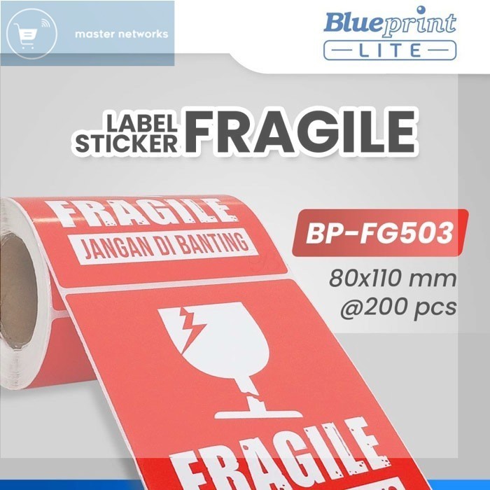 

Blueprint Lite FG503 FG505 Label Sticker Stiker Fragile Jangan Dibanting 80x110 mm Stiker Fragile isi 200 Pcs -JST