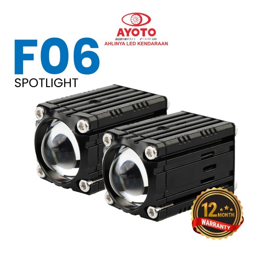 AYOTO F06 LAMPU TEMBAK SOROT MOTOR MOBIL LED LASER HI LO 9-24 VOLT D2 Harga 1set (2pcs)