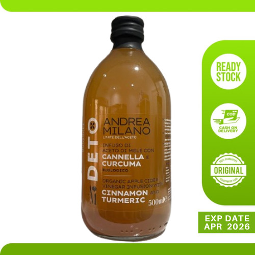 

Cuka Apel Andrea Milano Organic Infusion Apple Cider Vinegar With Cinnamon & Turmeric 500 Ml