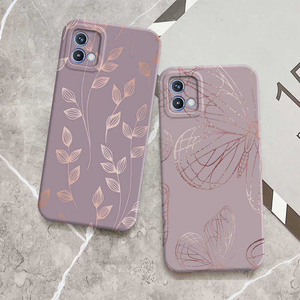 Case Oppo A16k A16e - Silikon Oppo A16k A16e - Softcase Pro Kamera Motif Flower Soft Purple