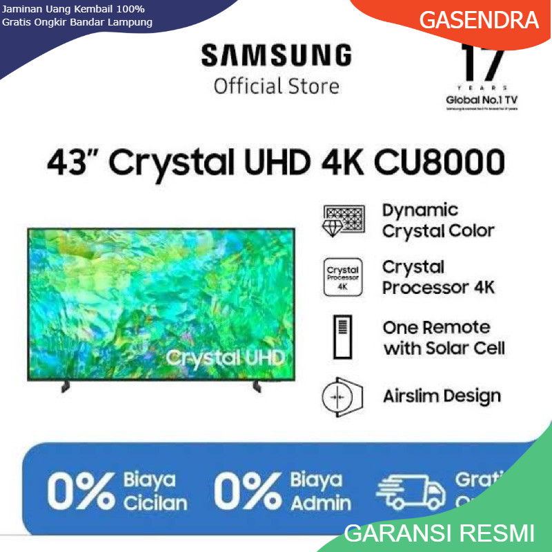 TV Samsung 43 CU8000 SAMSUNG CU 8000 Samsung Smart TV SAMSUNG 43 Inch SAMSUNG UHD 4K SAMSUNG UA43CU8