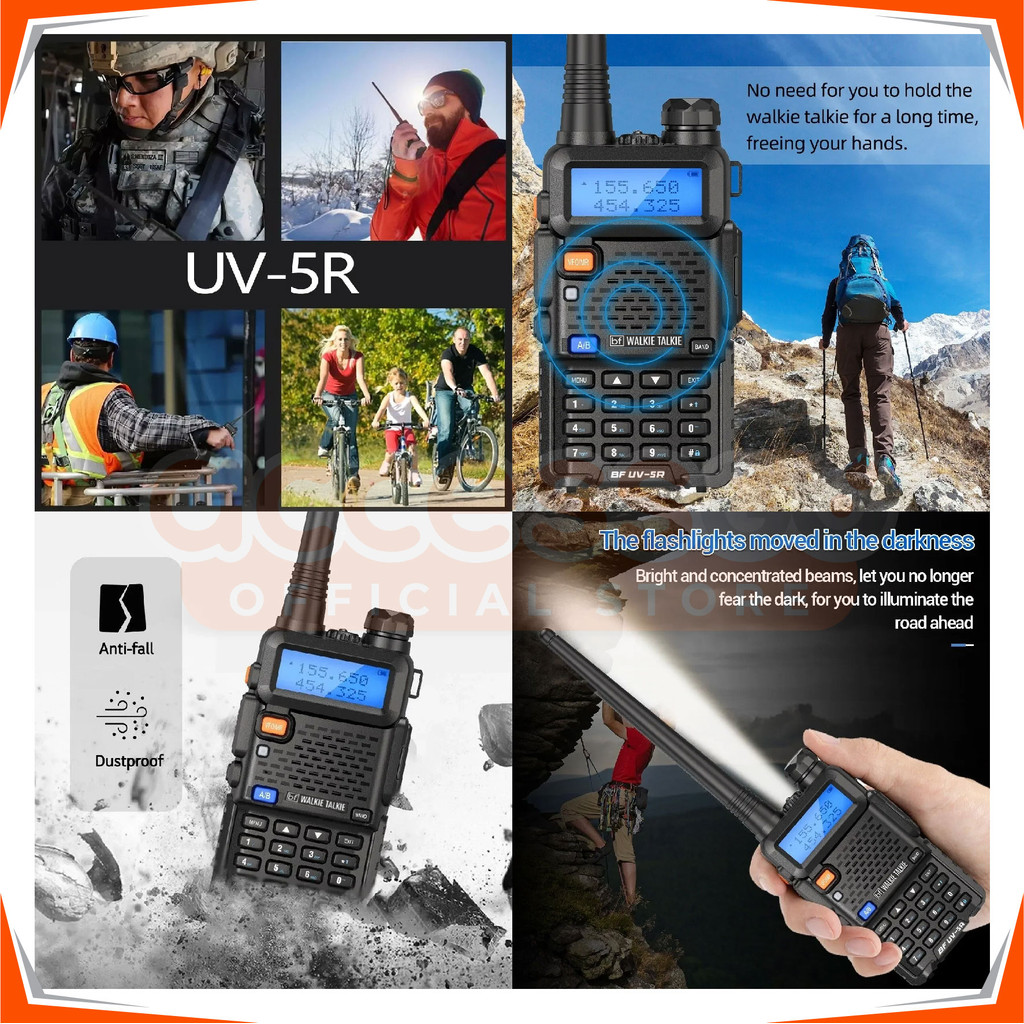 Walkie Talkie Handy Talkie HT UV5R Radio Komunikasi Jarak Jauh Komunikasi SUARA JERNIH