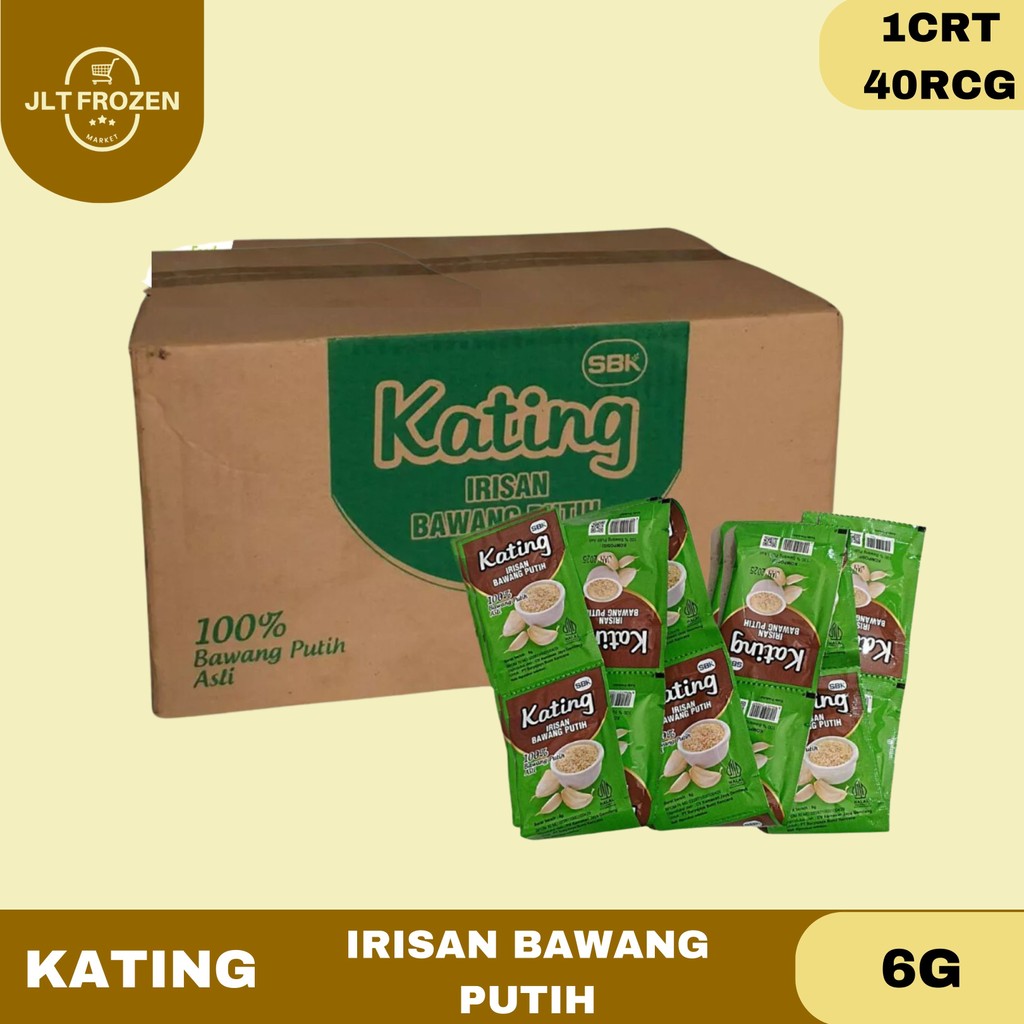 

Kating Irisan Kecil Kasar Bawang Putih / 100 % Bawang Putih Asli / Sachet Kemasan 6g 1 KARTON/40 RENCENG