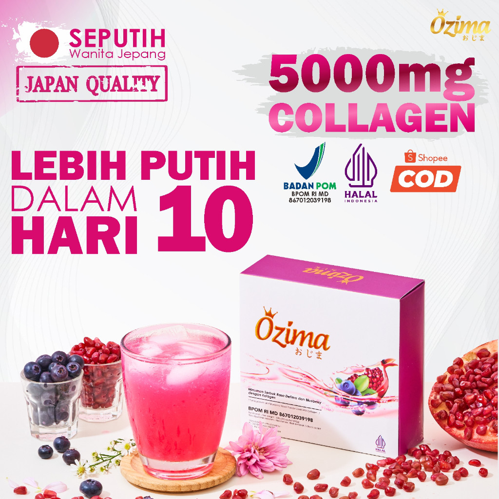 

Ozima gluta collagen drink ikan salmon | collagen tripeptide | Kolagen drink | collagen dna salmon