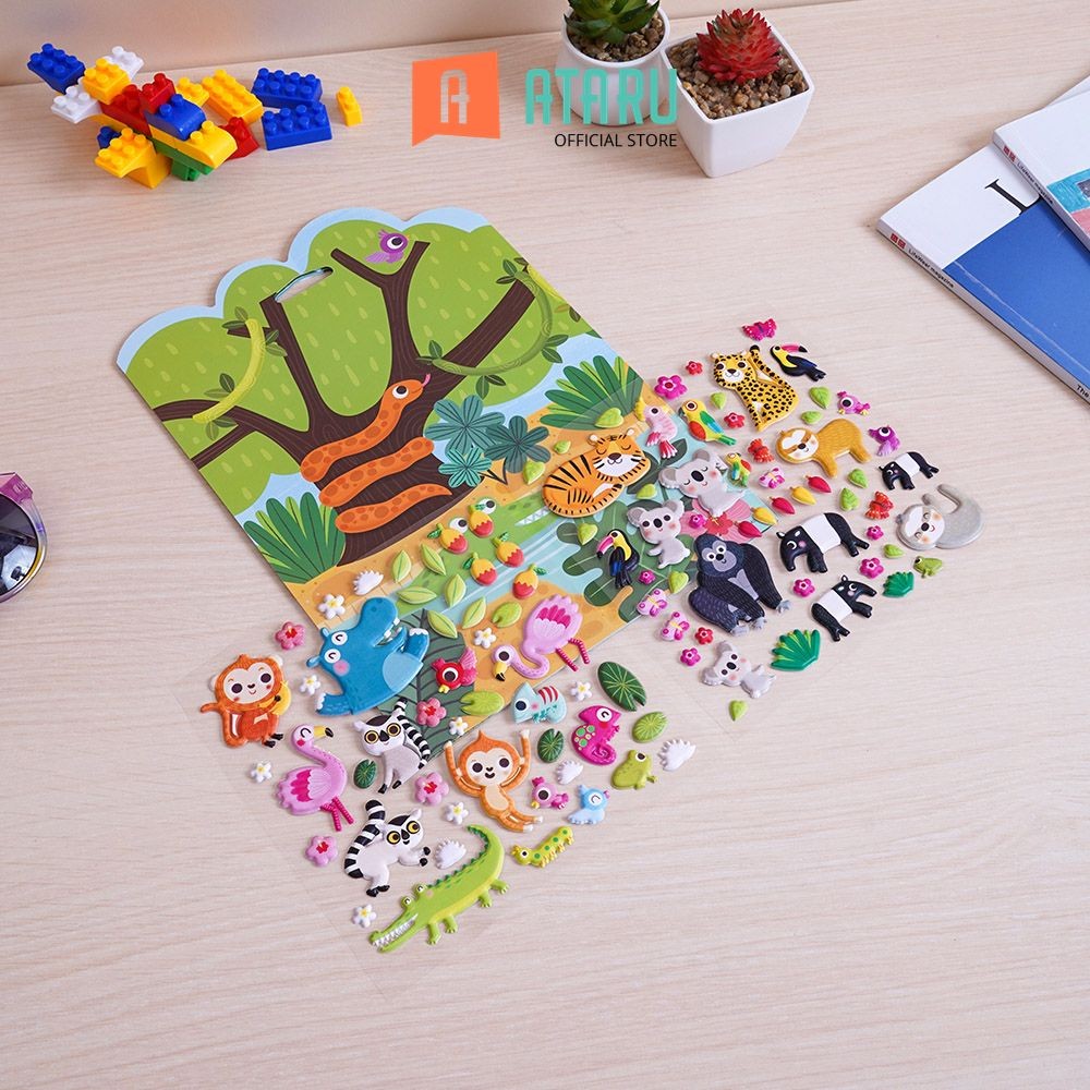 

Ataru Stiker Puffy Play Set Jungle Paradise MixStiker Dekoratif Lucu Cute Stickers Deco Sticker Pack Journal Book