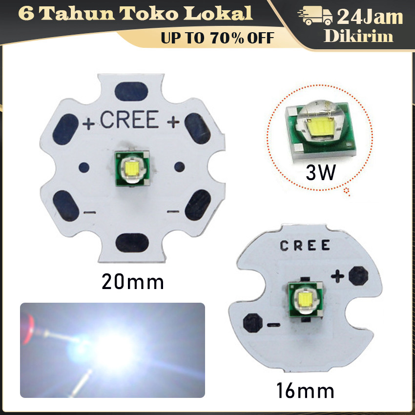 Lampu Sorot LED 3W CREE HPL XML Putih 6500K – Senter LED Super Terang dengan 3W Daya, Teknologi CREE