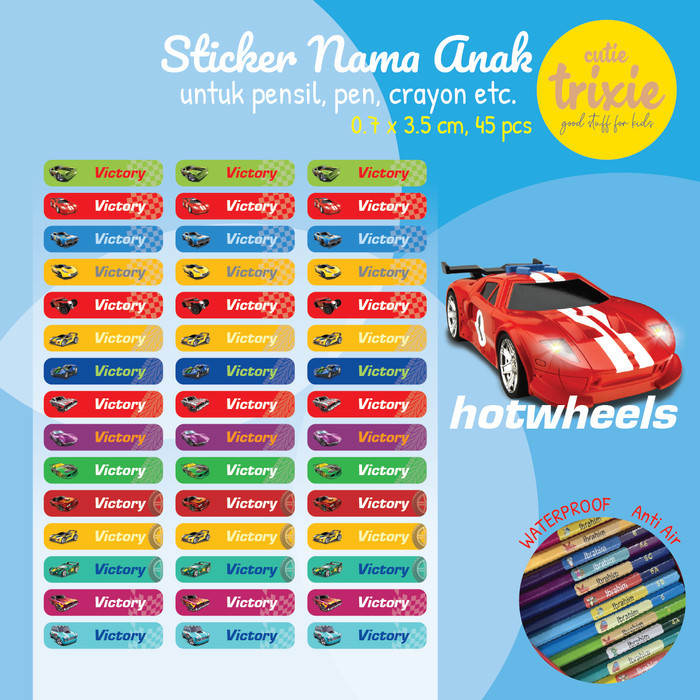 

Sticker Label Nama Pensil HOTWHEELS