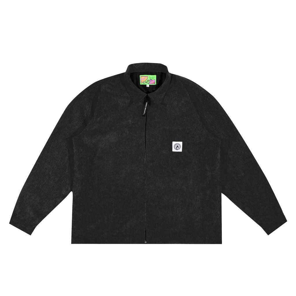 Shining Bright Light Corduroy Work Jacket - Black