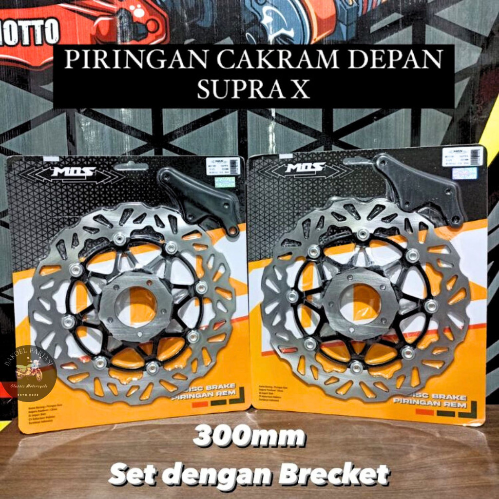 Piringan Supra X 125 300MM Cakram Depan SupraX  Supra Fit 300MM Piringan Supra-X Hitam Set Brecket