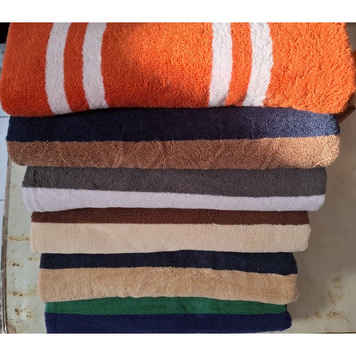 cod Pool Towel / Handuk Mandi Renang Hotel Besar Jumbo Salur Stripe Warna - 85x150cm 650g