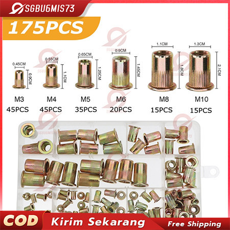 【COD】175PCS Rivet Nut mur tanam / rivnut / mur furniture knockdown 175PCS Rivet Nut mur tanam / rivn