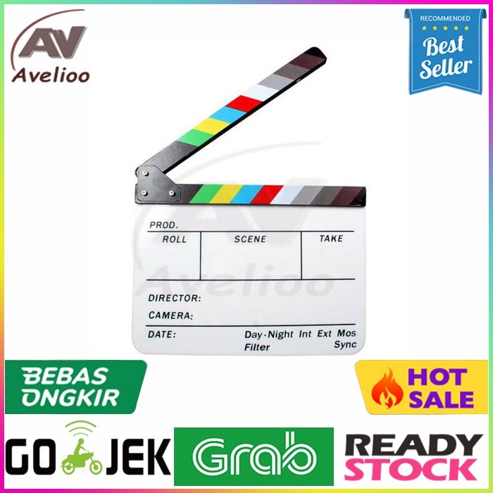 

Profesional Clapper Board Colorful Acrylic - White - Putih