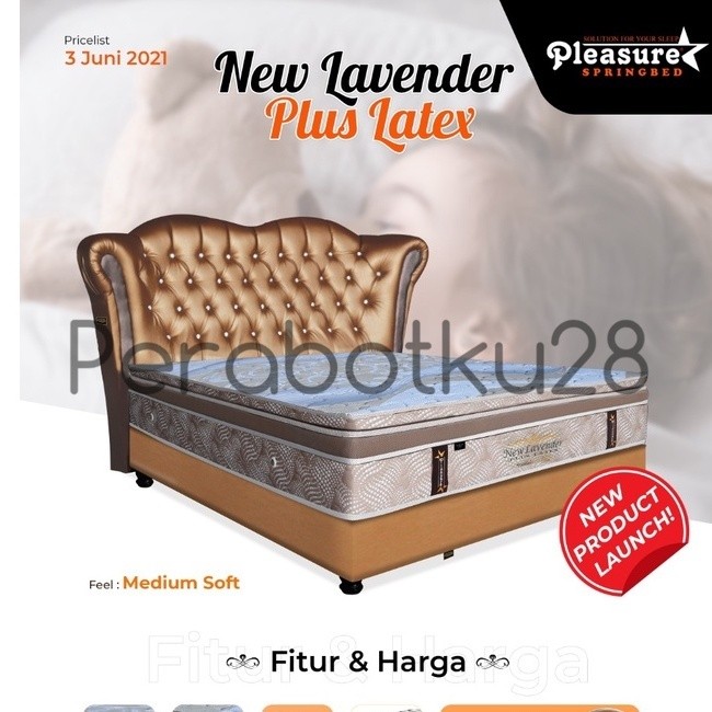[PERABOTKU28] Pleasure Spring bed tipe New Lavender Plus Latex - Springbed Latex Pleasure Murah ukur