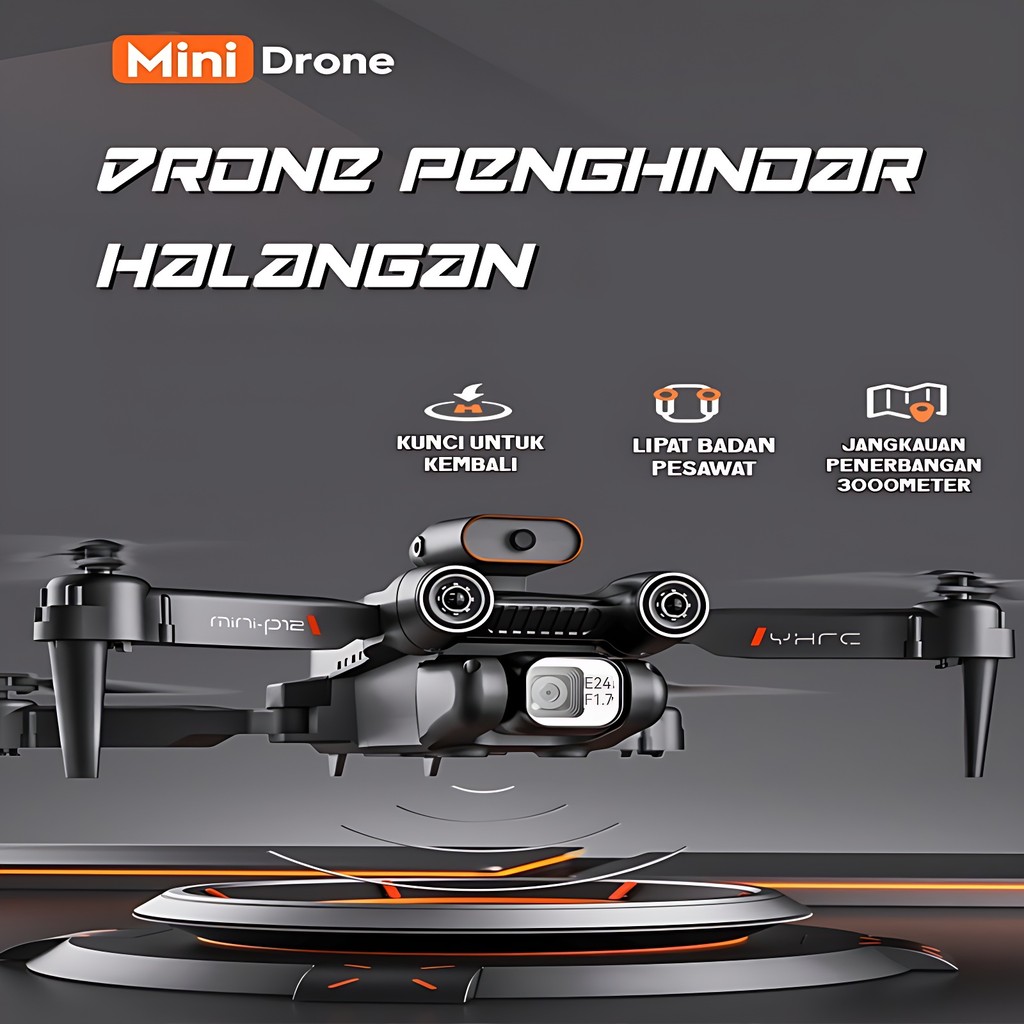 [Upgraded version] P12 PRO Drone Obstacle Avoidance + 4K HD Camera wide angle height keep RC drone D