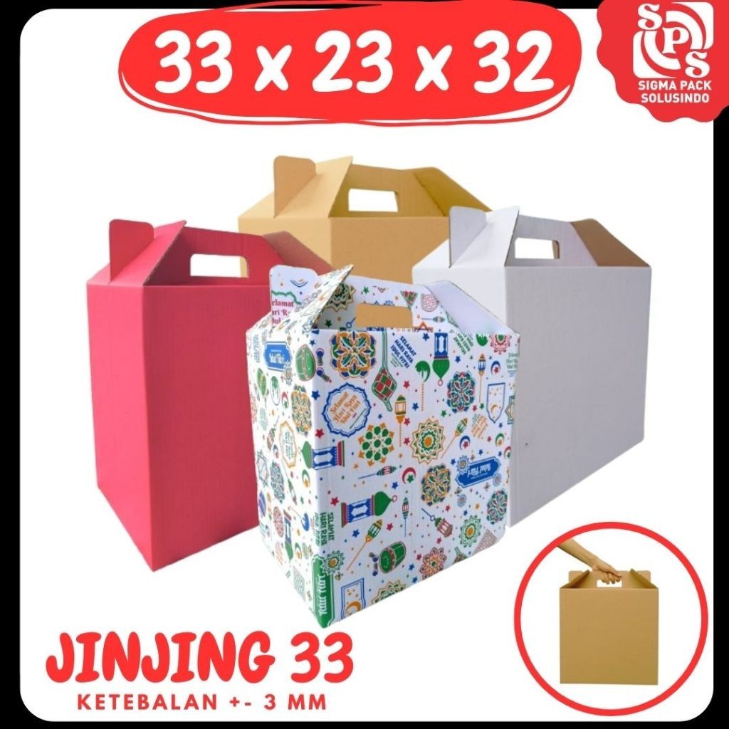 

Box Jinjing 33x23x32 Gable Box Kardus Packing Eid Mubarok Idul fitri Bingkisan lebaran/Parcel/Lebaran/idul Fitri/Paket/sembako MEDIAPACK
