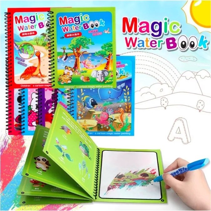 

Magic Water Book Buku Gambar Mewarnai Anak Dengan Pulpen Tinta Air HANBAI