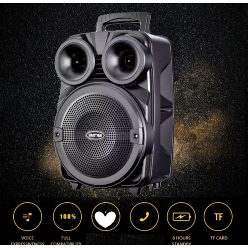 COD Speaker Bluetooth Karaoke Free Mic 6,5inch Fleco F3381/ Salon Aktif Portable Radio Fm Mp3 Super 