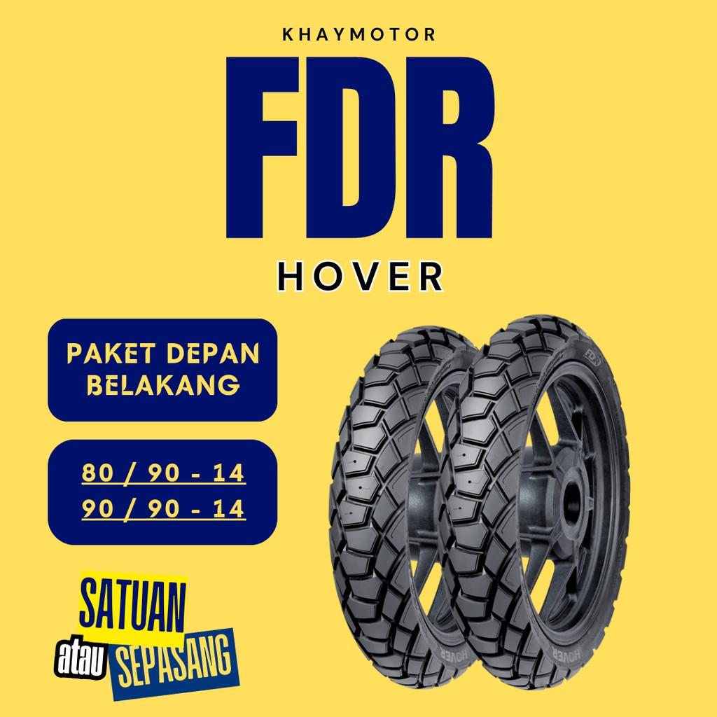 [READY COD] Paket Ban Motor Matic FDR HOVER 80/90-14 + 90/90-14 Tubeless