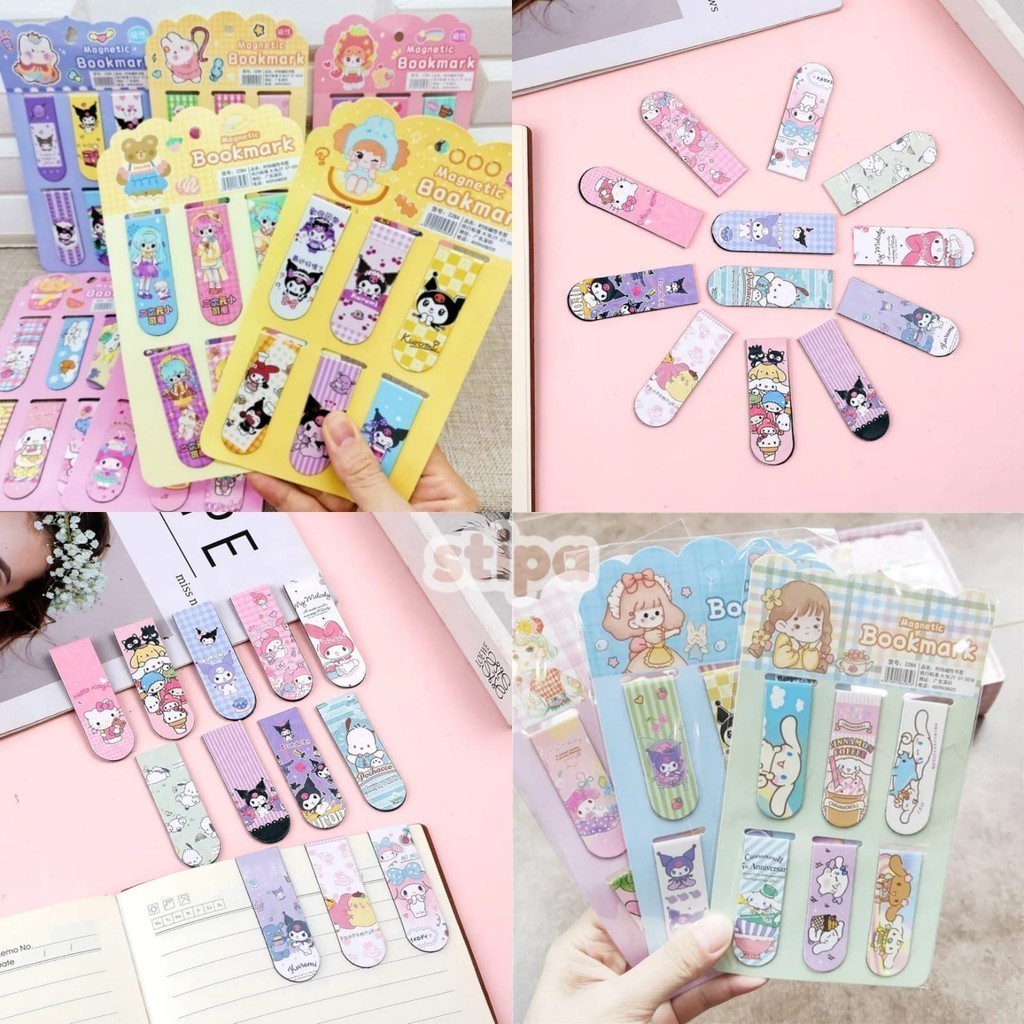 

STIPA 1 CARD ISI 6 PCS Pembatas Buku Magnet Karakter Laser Magnetic Bookmark Stationery ATK Sekolah Kantor San rio Melody