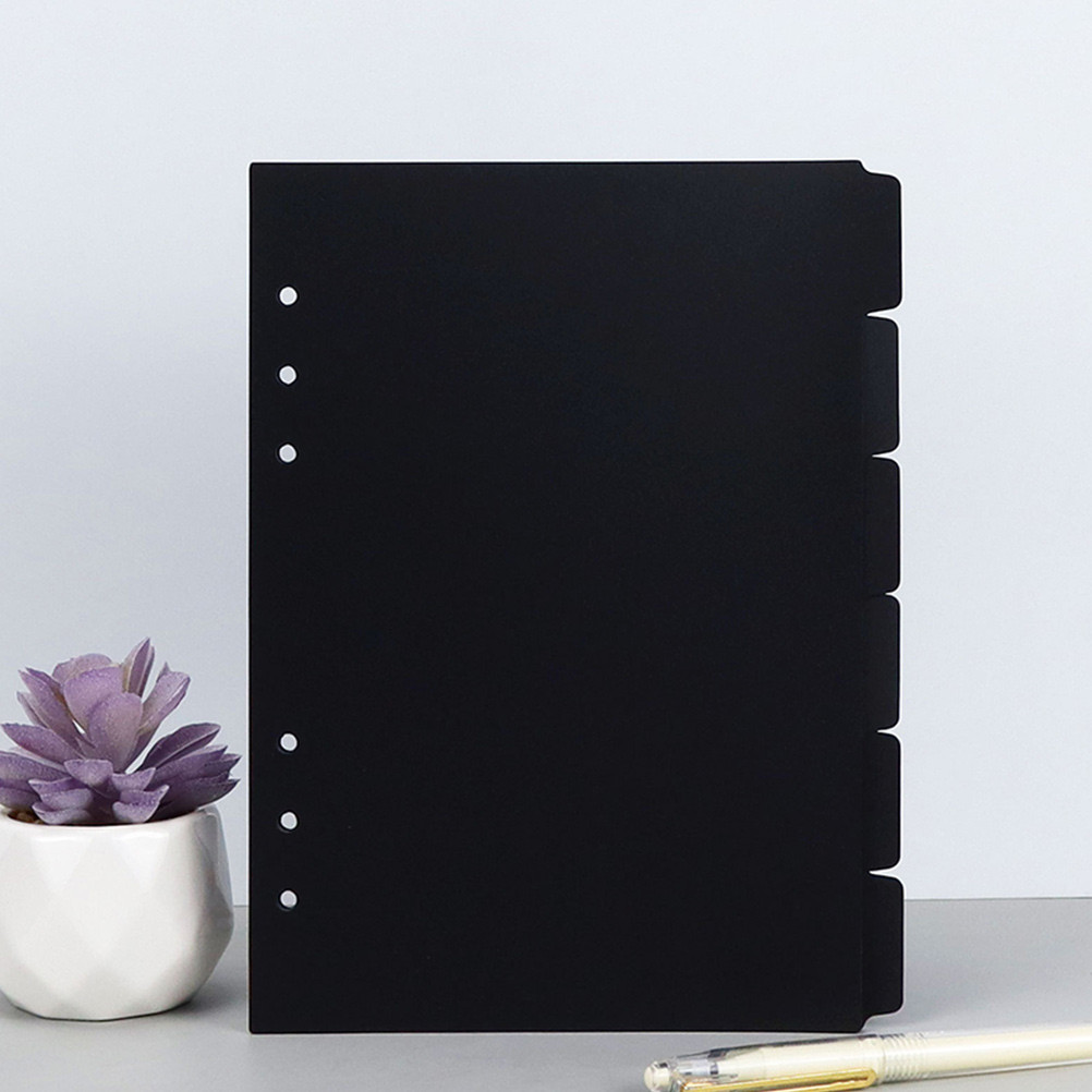 

6Pcs Binder Dividers 6 Ring Tab Dividers Plastic 6 Sheets Insertable Index Page Dividers 6 Hole Punch Dividers Letter A5 New
