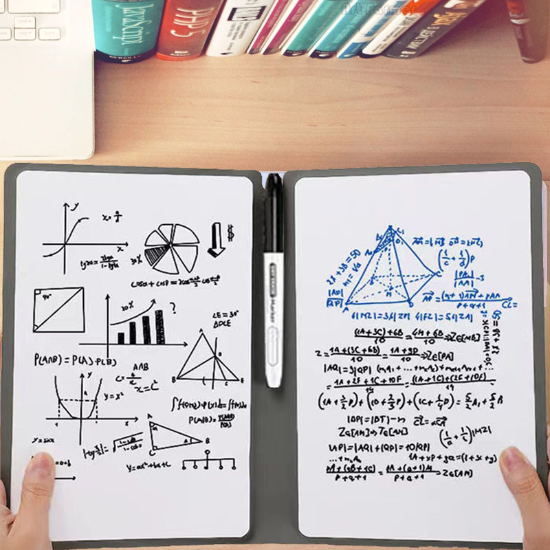 

A5 Reusable Whiteboard Notebook Smart Leather Memo Whiteboard Pen Erasing Cloth Weekly Planner Portable Stylish Office Notebook