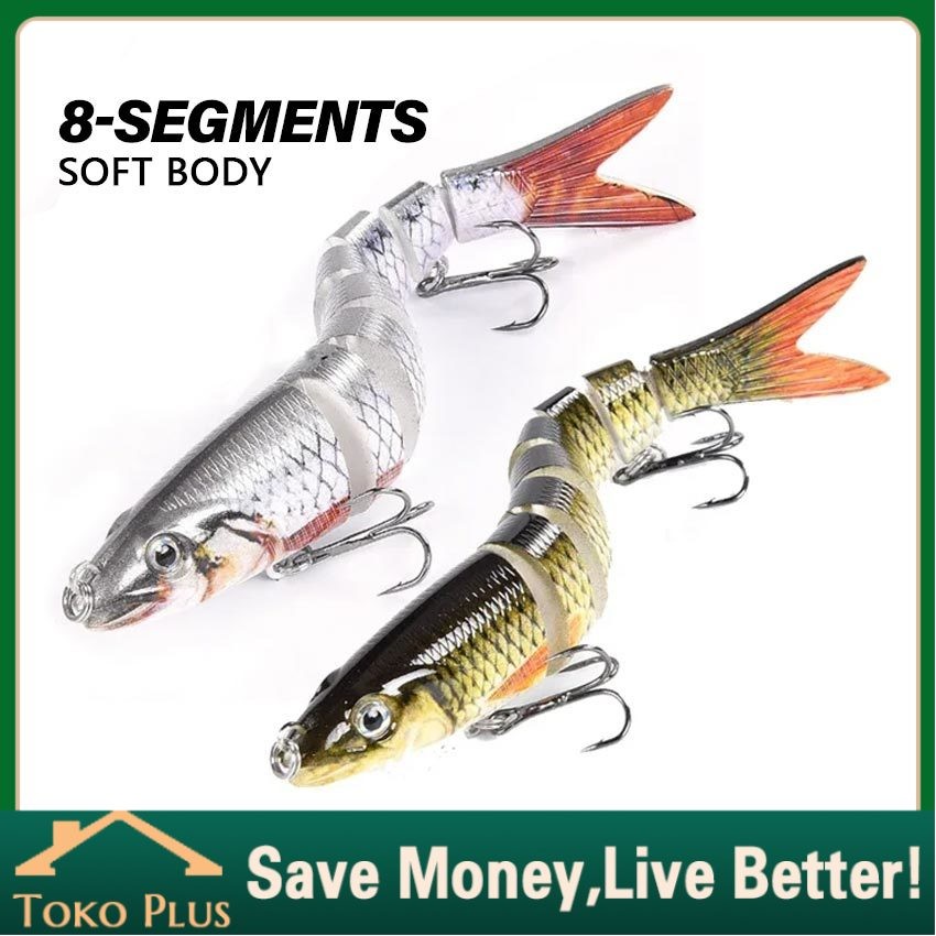 Umpan Casting 3D Wader Jointed Swimbait Fishing Lure 8-Ruas 13,7cm 27gr / Jointed Segmented Fishing 