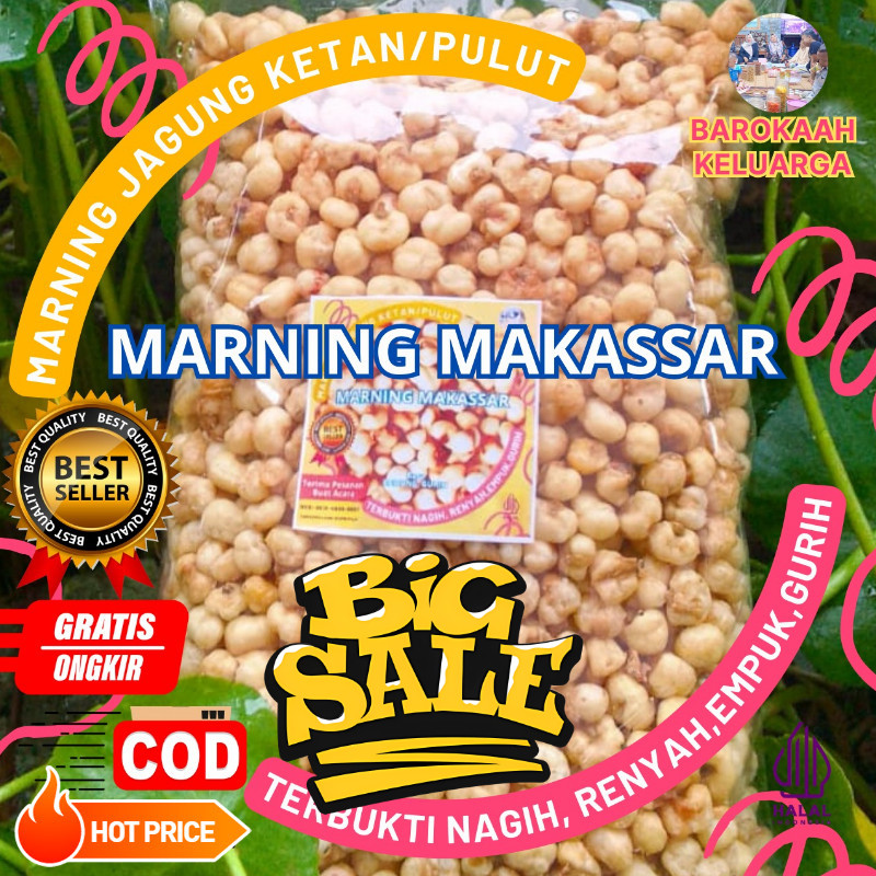 

1 KILO KG MAKARONI MARNING JAGUNG SULTAN/ JAJAN JAGUNG MARNING KETAN PUTIH/ JAJANAN MARNING JAGUNG PULUT GURIH ASIN BAWANG TERBUKTI EMPUK RENYAH GURIHH, HARGA SPESIAL