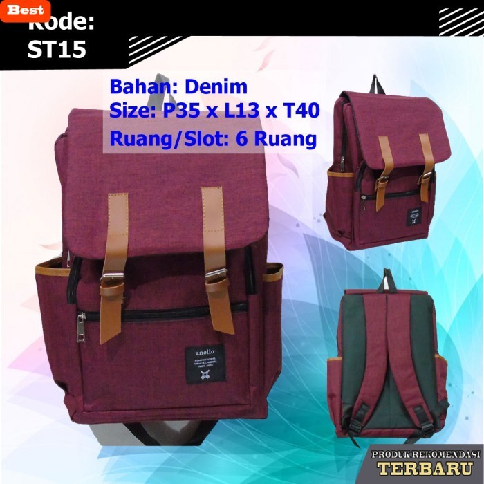 tas ransel pria murah berkualitas Tas Ransel Anello ST15 | Ransel Wanita Pria Backpack Annelo | Pung