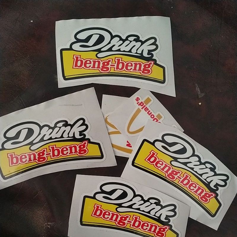 

stiker beng beng drink Printing cutting laminasi MCDONALD