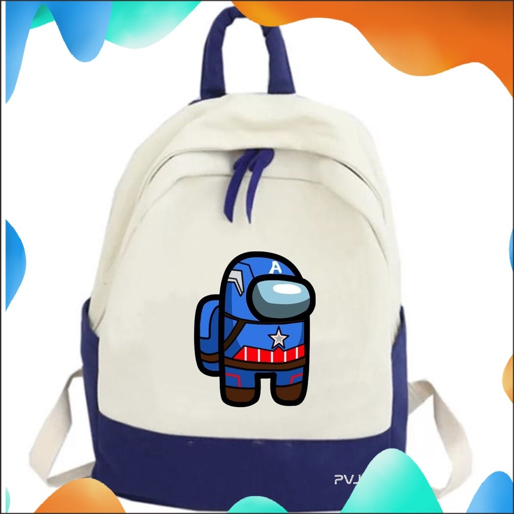 RHD Tas Ransel Captain Amerika Karakter Among UsBackpack Anak Sekolah SD Fashion Kids 22 A1