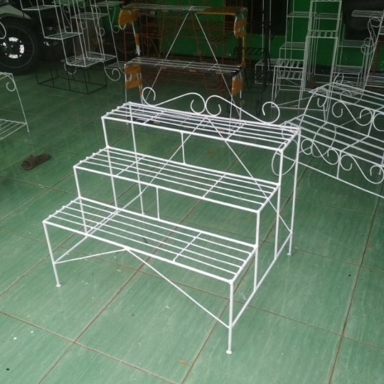 rak pot besi 3 susun tanaman hias