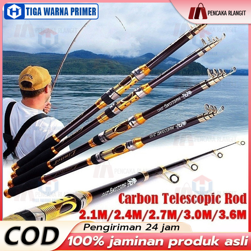Joran Pancing Portable Carbon Fiber Telescopic 2 Meter - 3Meter/ Joran Pancing Murah Kuat Teleskopik