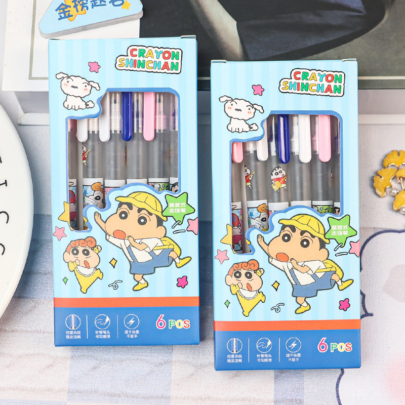 

-SS- SHINCHAN THEMED FOR SCHOOL AND DAILY USE / PULPEN 1SET ISI 6PCS MOTIF SHINCHAN KARTUN JEPANG / PULPEN AIR SHINCHAN EDITION / FOUNTAIN PEN