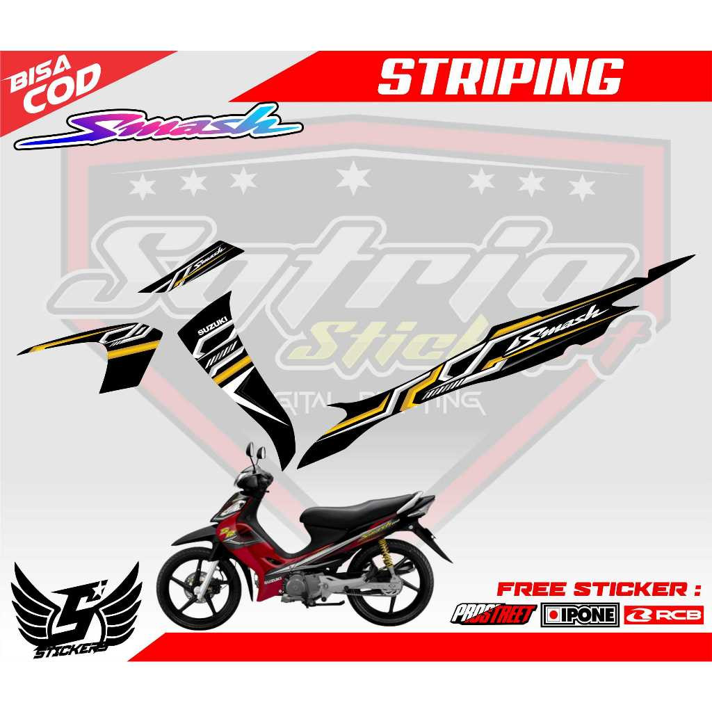 Striping Variasi Motor Smash / Sticker List Variasi Suzuki Smash