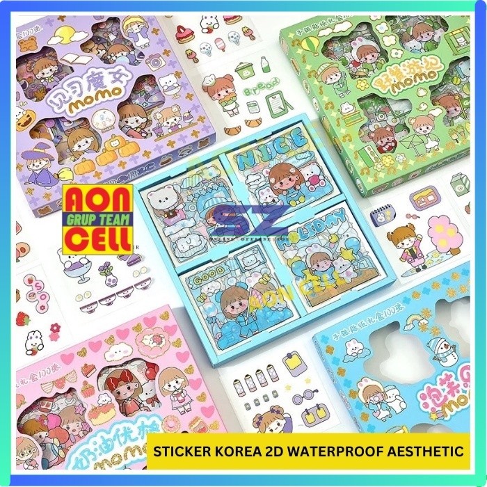

Stiker Box Viral Sticker Tumbrel Aesthetic Box i00pcs Stikcer MOMO Korea