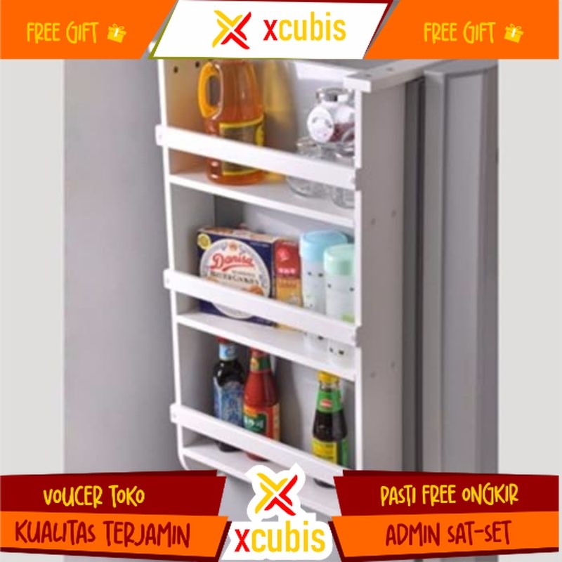 Rak Botol Bumbu Kulkas Gantung Organizer Hook Gantungan Kulkas