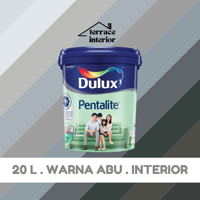 Cat Tembok Dulux Pentalite Interior 20L warna Abu Grey Doff Matt