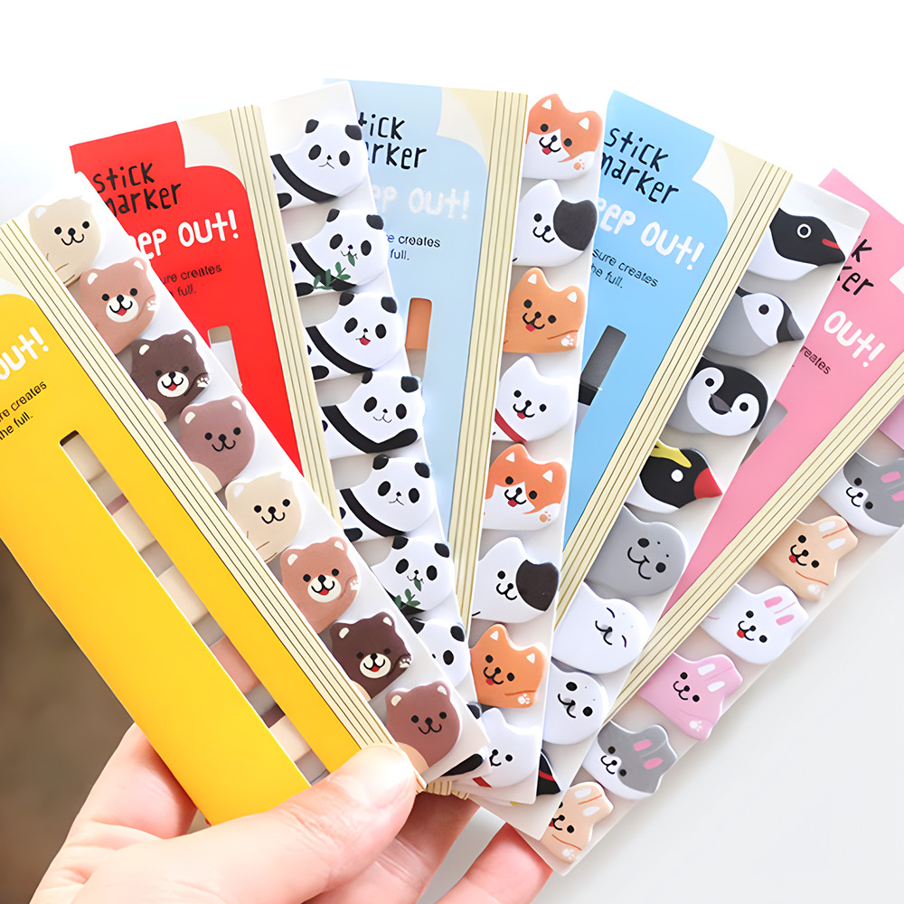 

Cartoon Animal Sticky Notes Small Cat Panda Dog Memo Pad Cute Kawaii Post Index Tabs Bookmarks Notepad Stationery Book Stickers