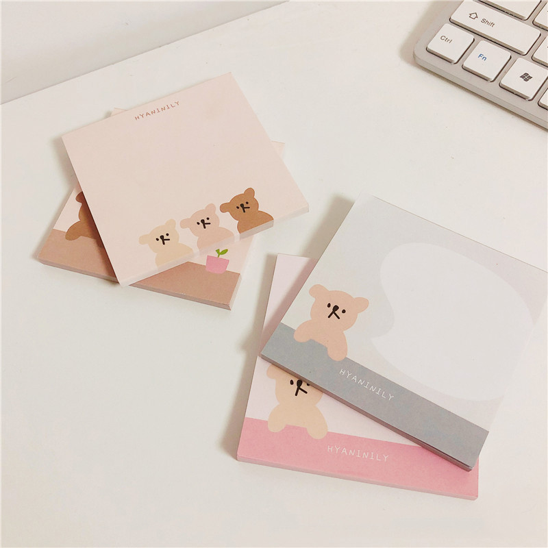 

Three Little Bears Bear Memo Pad 50 Sheets Cartoon Cute Mini Note Creative School Office Message Paper Kawaii Stationery