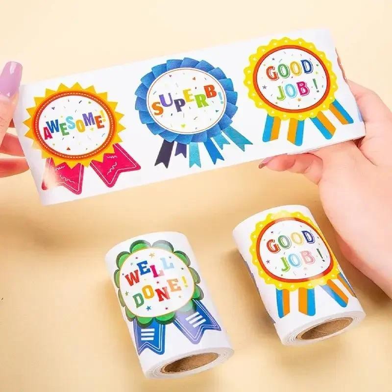 

100pcs Big Reward Stickers 70mm Labels Praise Fun Chart Great Wow Super Job Well Done Nice Work for Kids Children Teacher Parent